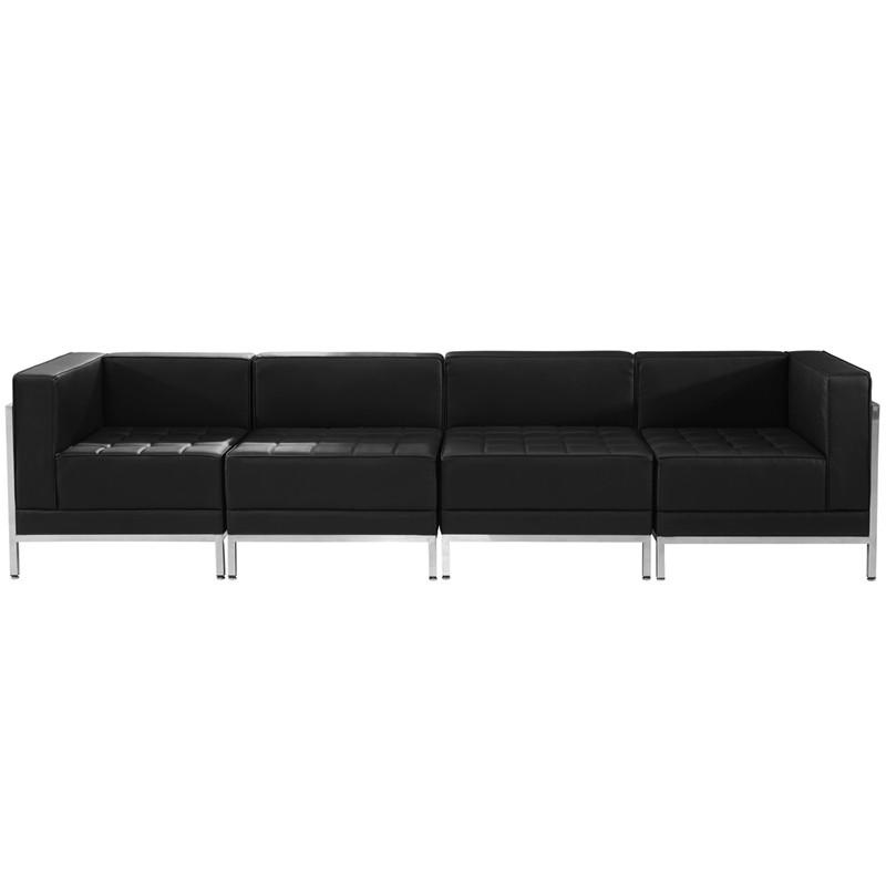  Flash Furniture Imagination Series Black 4 Piece Reception Area Sectional 