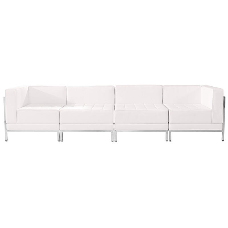  Flash Furniture Imagination Series White 4 Piece Reception Area Sectional 