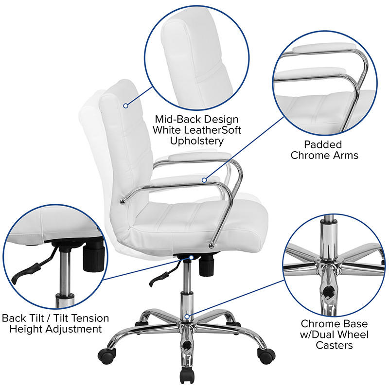  Flash Furniture Contemporary White Office Chair 