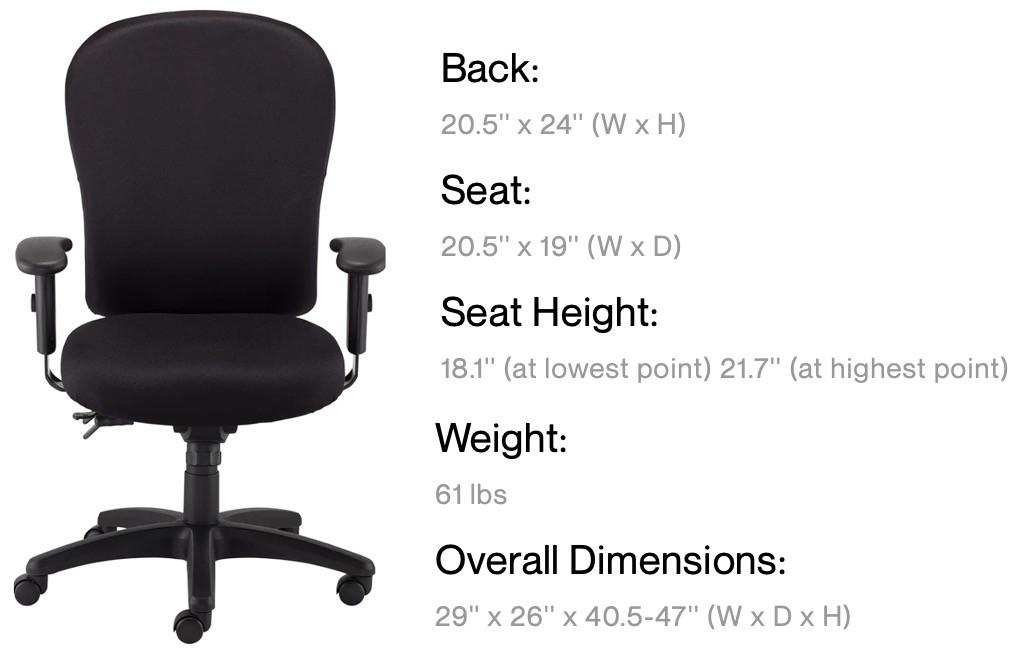 Eurotech Seating Eurotech 4x4 XL Upholstered Ergonomic Task Chair