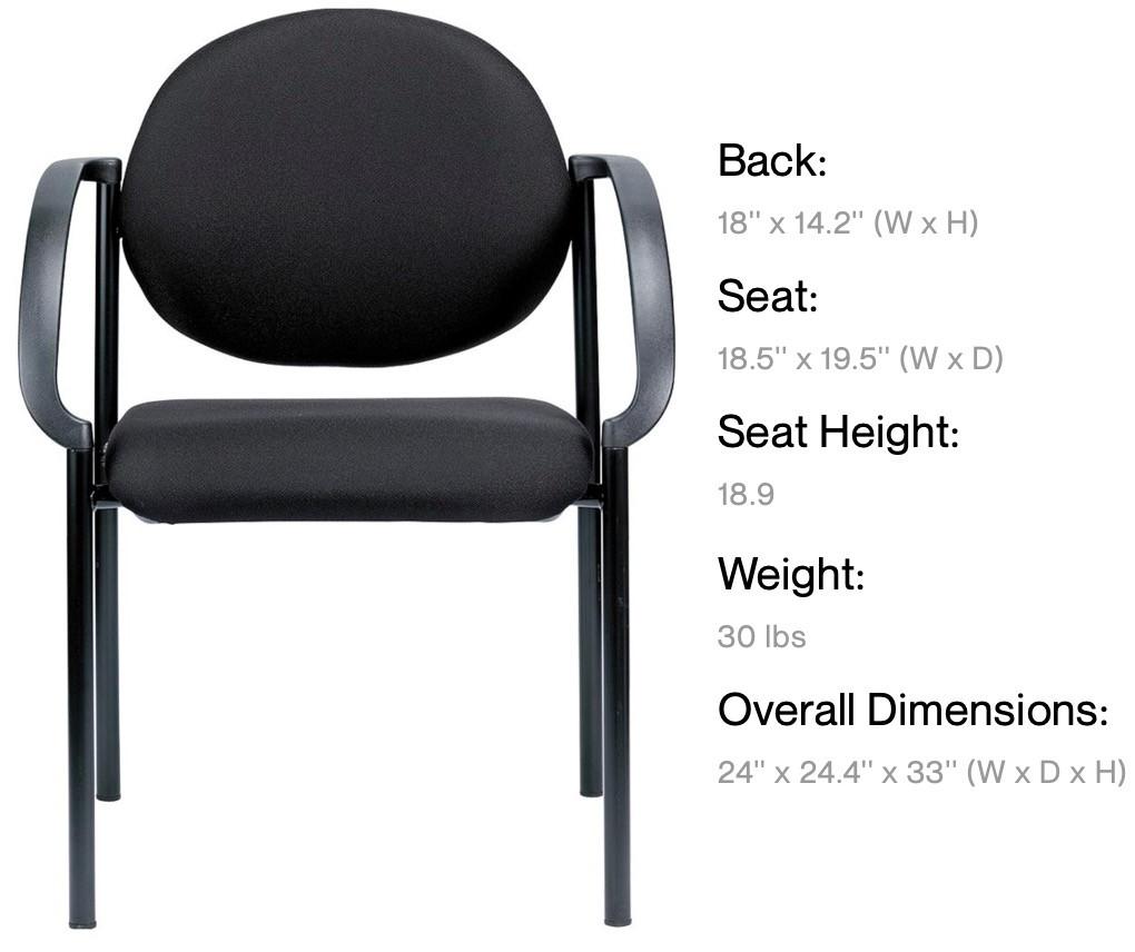 Eurotech Seating Dakota Upholstered Guest Chair 9011 (2 Pack!)