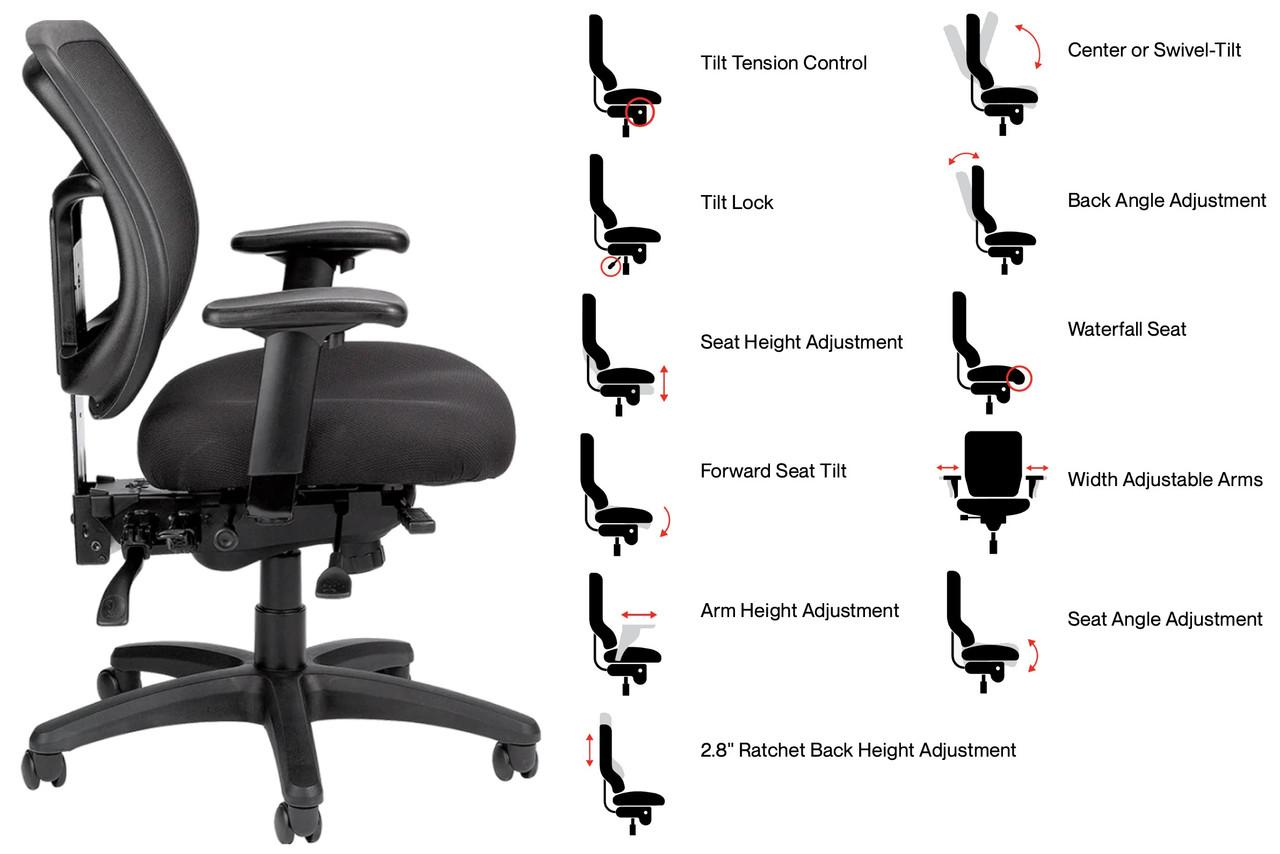 Eurotech Seating Apollo Multi-Function Task Chair with Seat Slider
