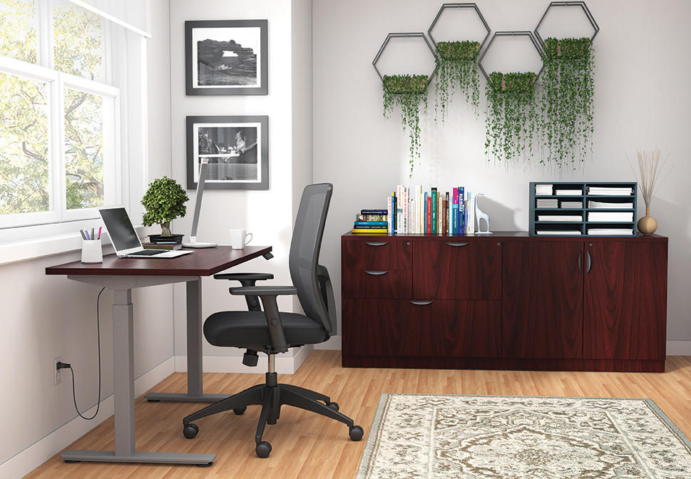  Offices To Go Superior Laminate 71" Height Adjustable Desk with Storage Cabinets 