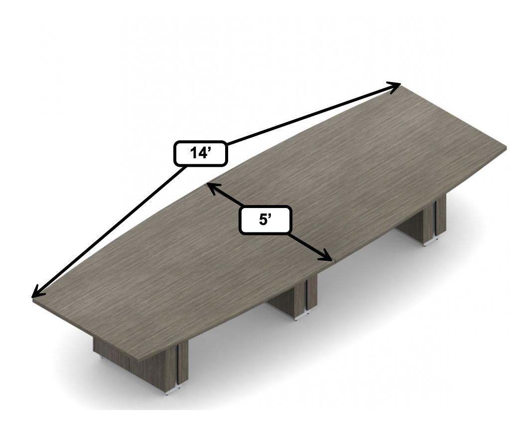 Global Zira 14' x 5' Boat Shaped Conference Table