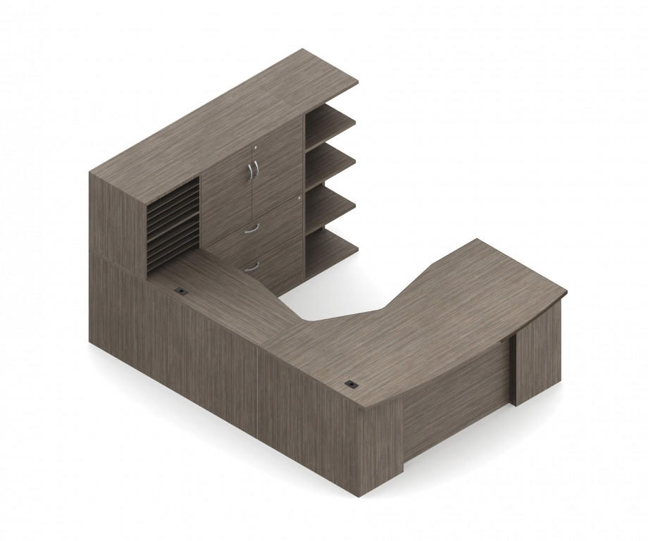 Global Total Office Global Zira Executive U-Shaped Office Desk ZRA509L