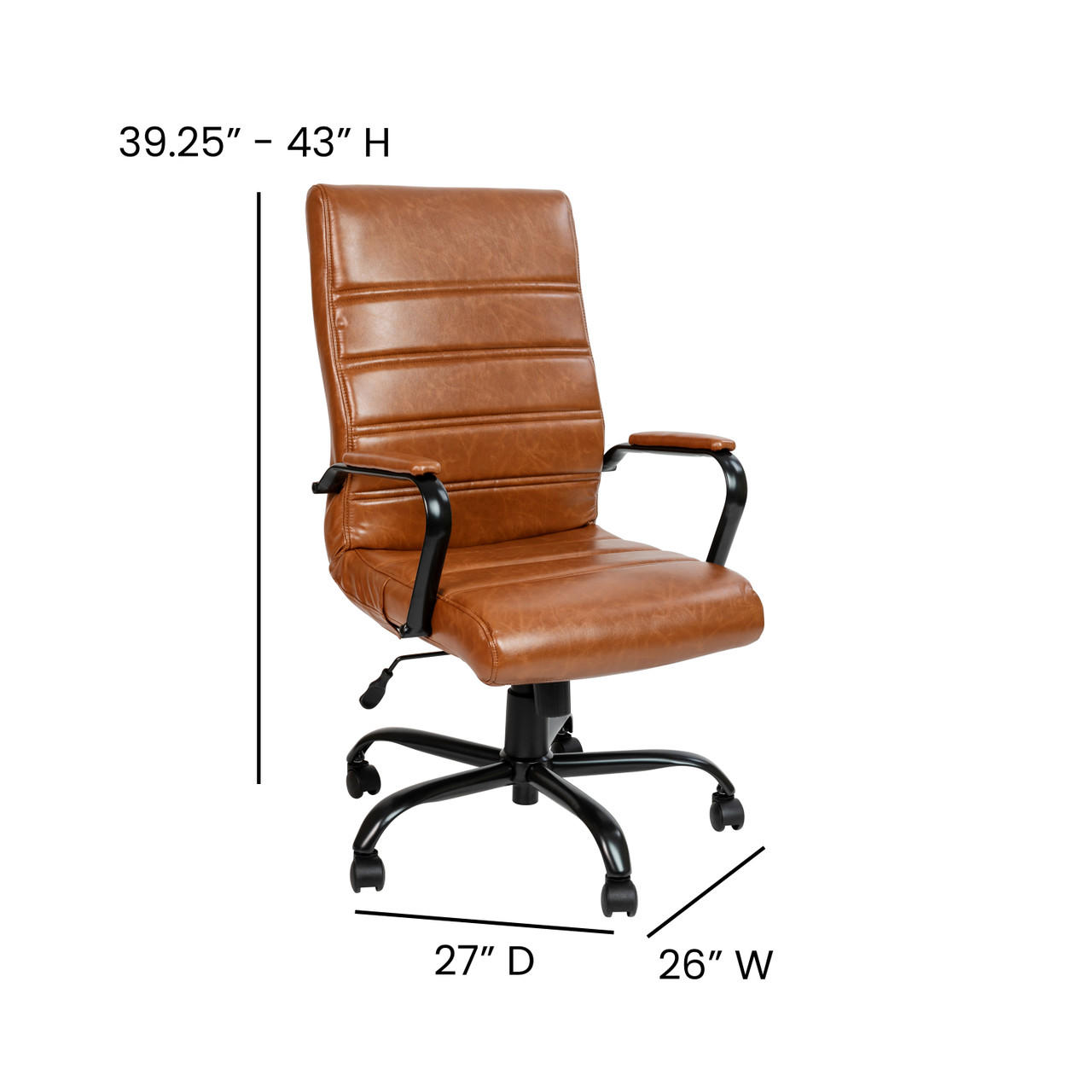  Flash Furniture Brown Leather High Back Executive Chair 