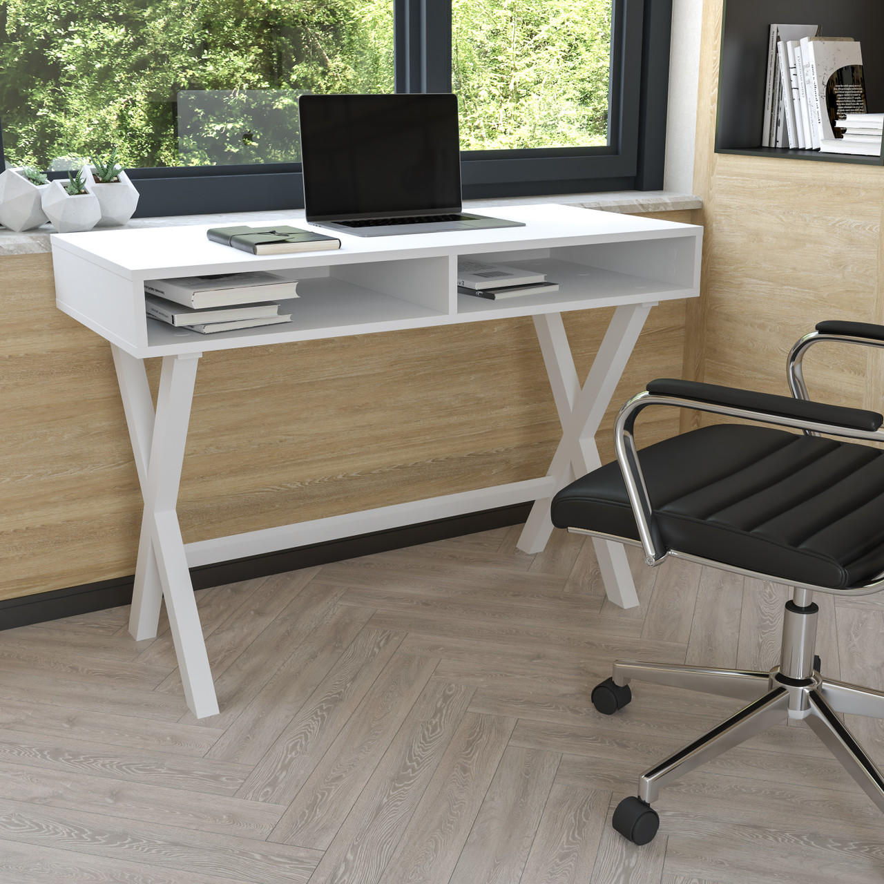 Flash Furniture 2792-WH ノートパソコンデスク ホワイト flash-furniture-modern-white-