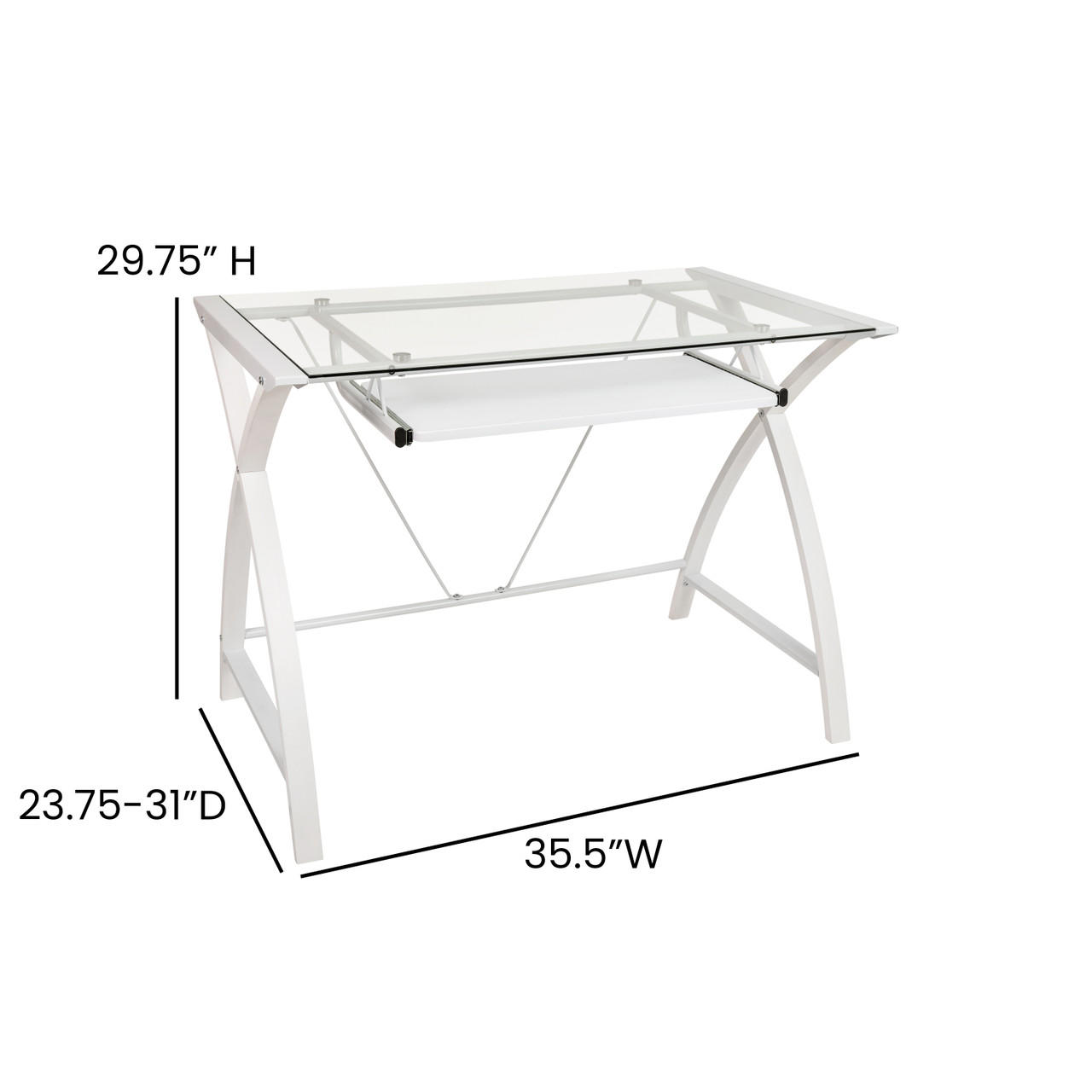 Flash Furniture 2792-WH ノートパソコンデスク ホワイト Amazon.com: Flash Furniture Highland Park White Computer