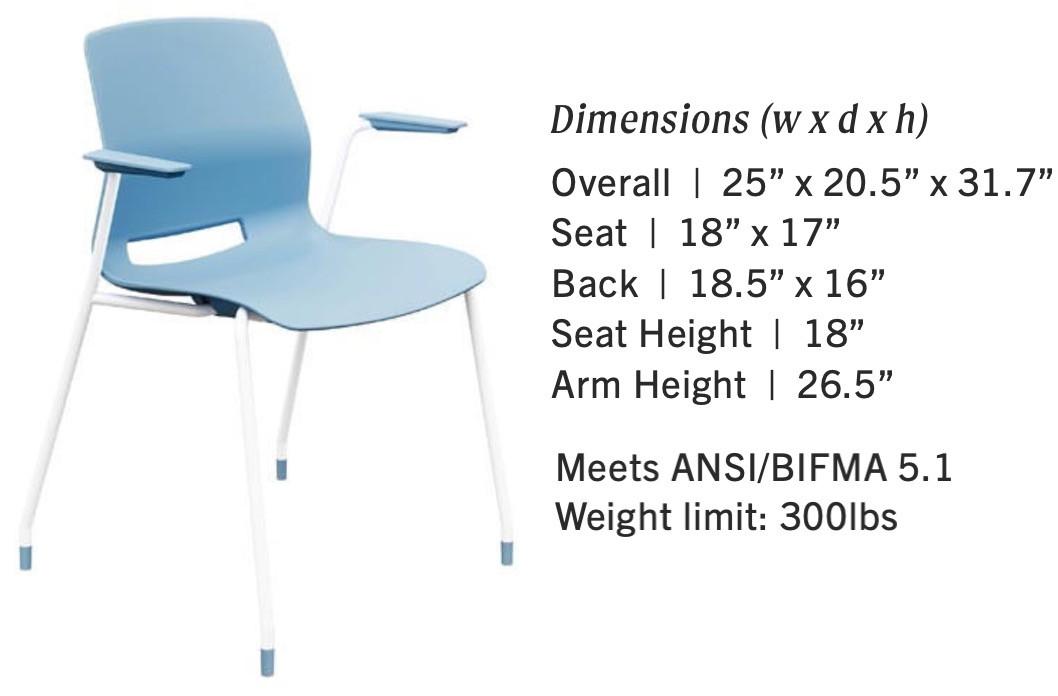 KFI Studios KFI IMME Stackable Polypropylene Guest Chair with Arms