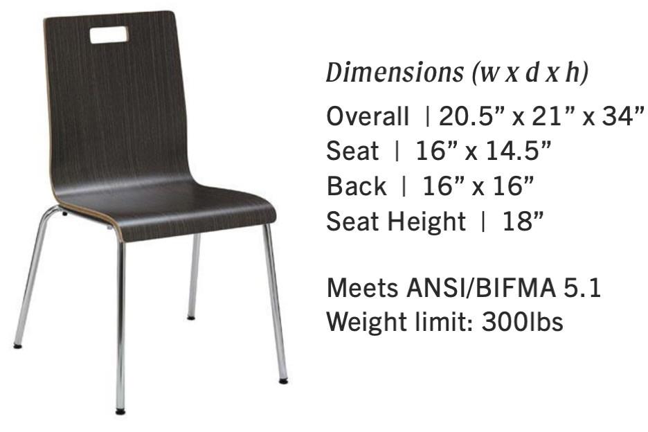 KFI Studios Jive Wood Laminate Side Chair 9222
