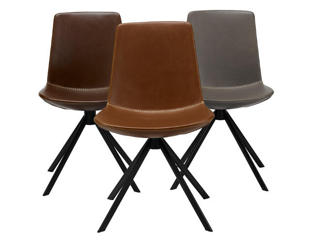 KFI Studios KFI Zoso Contemporary Faux Leather Swivel Guest Chair 6700
