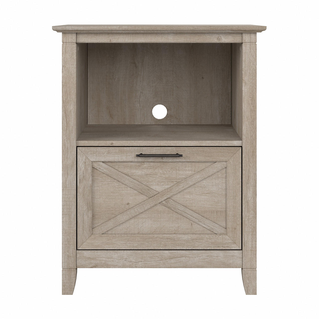 Bush Business Furniture Bush Furniture Key West End Table with Drawer in Washed Gray 