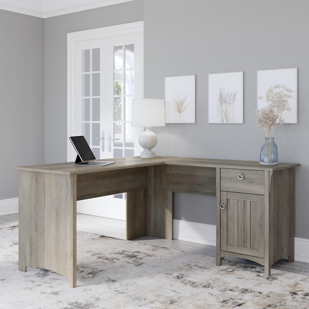 さーんJORNAL STANDARD FURNITURE ボニラグ Bush Furniture Salinas 60W L Shaped Desk with Storage