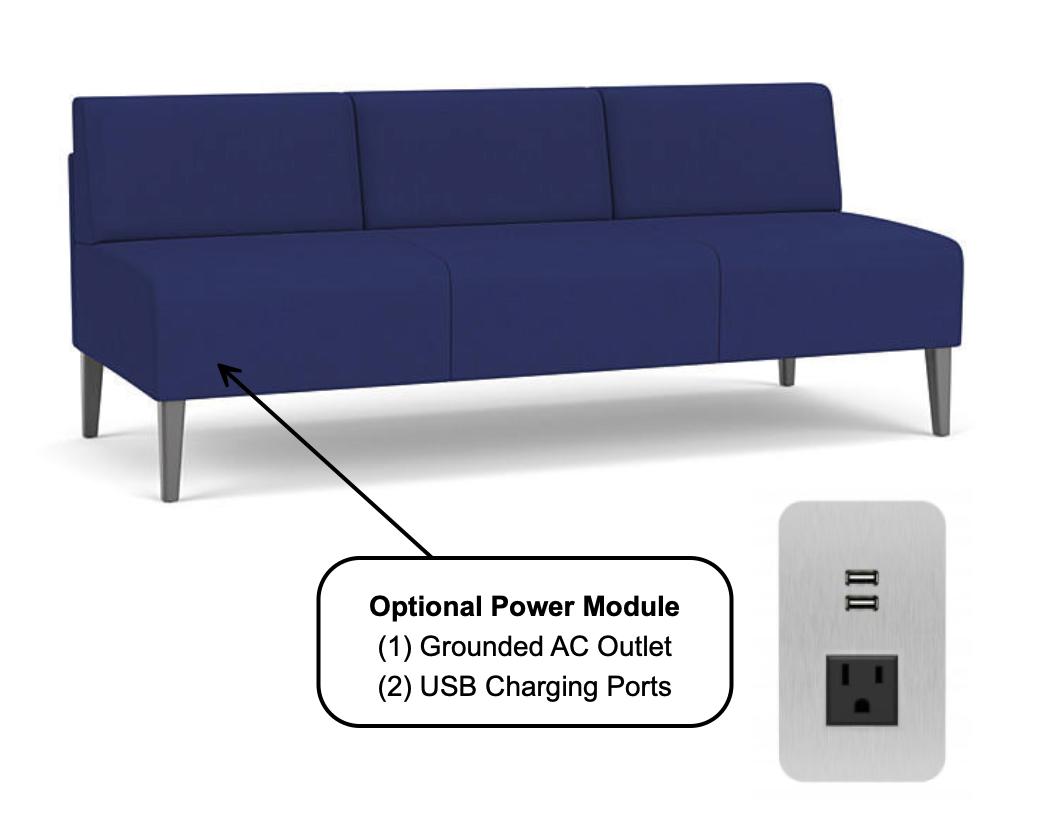  Lesro Luxe Armless Sofa LX1602 (Available with Power!) 