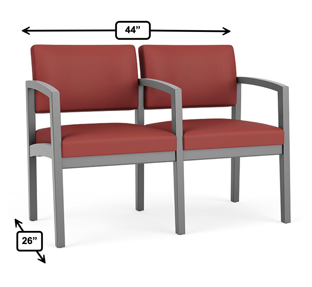  Lesro Lenox Wood 2 Seat Waiting Room Sofa Bench with Center Arm LW2103 