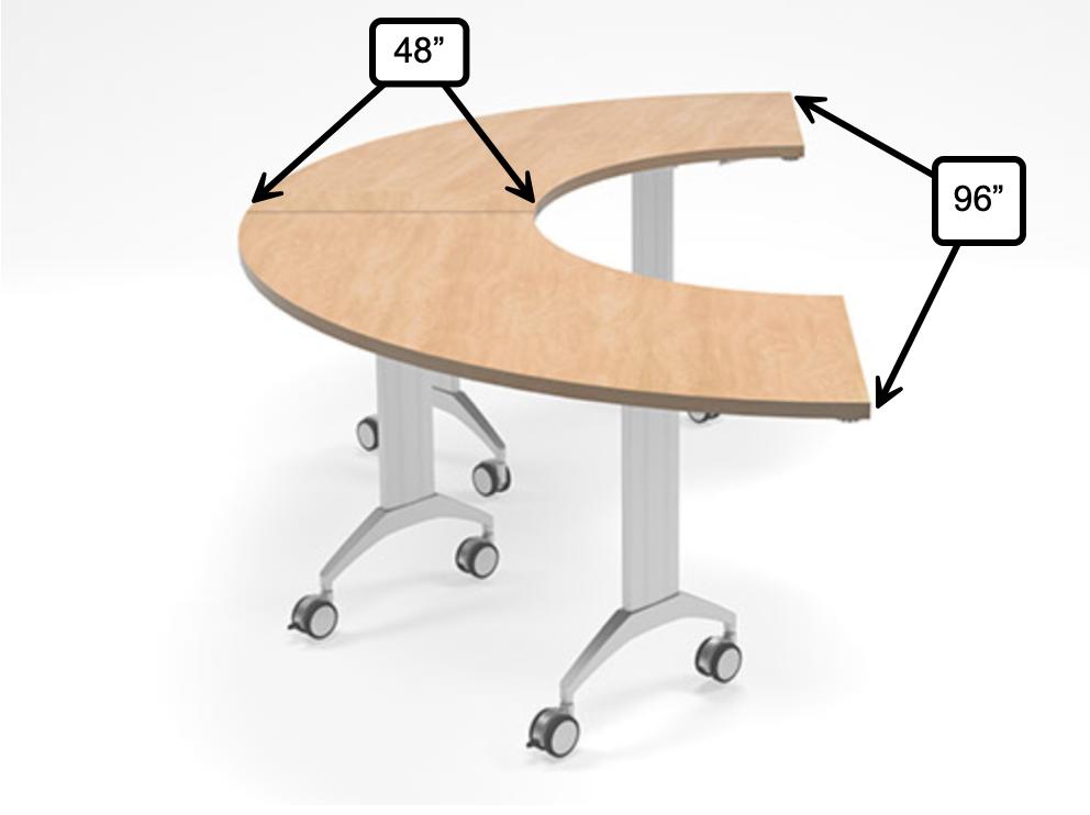  Special-T Link 2 Piece C Shaped Multi Purpose Mobile Table Configuration 