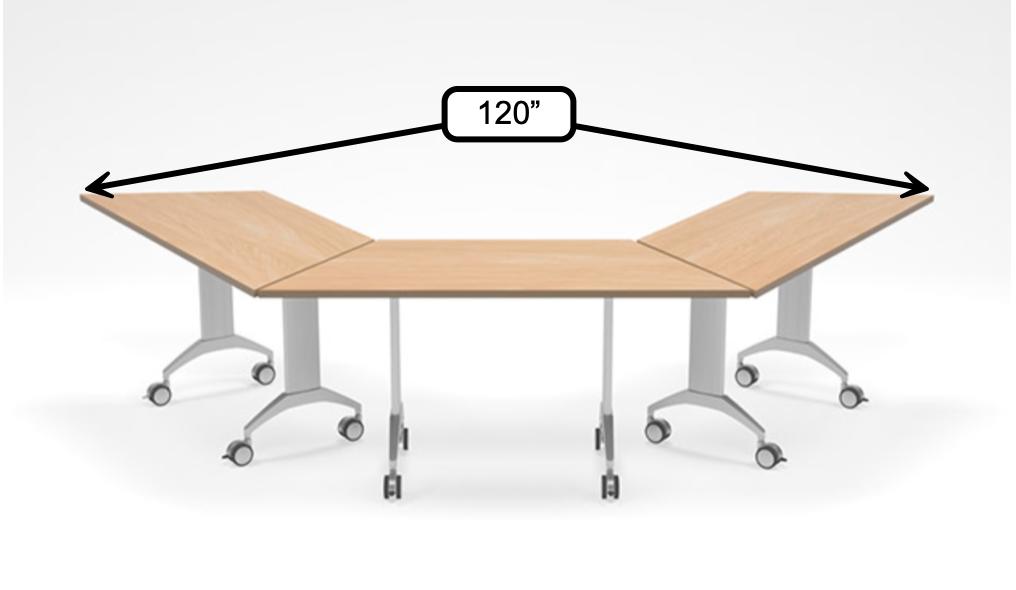  Special-T 6 Person Flip Top Trapezoid Table Configuration 