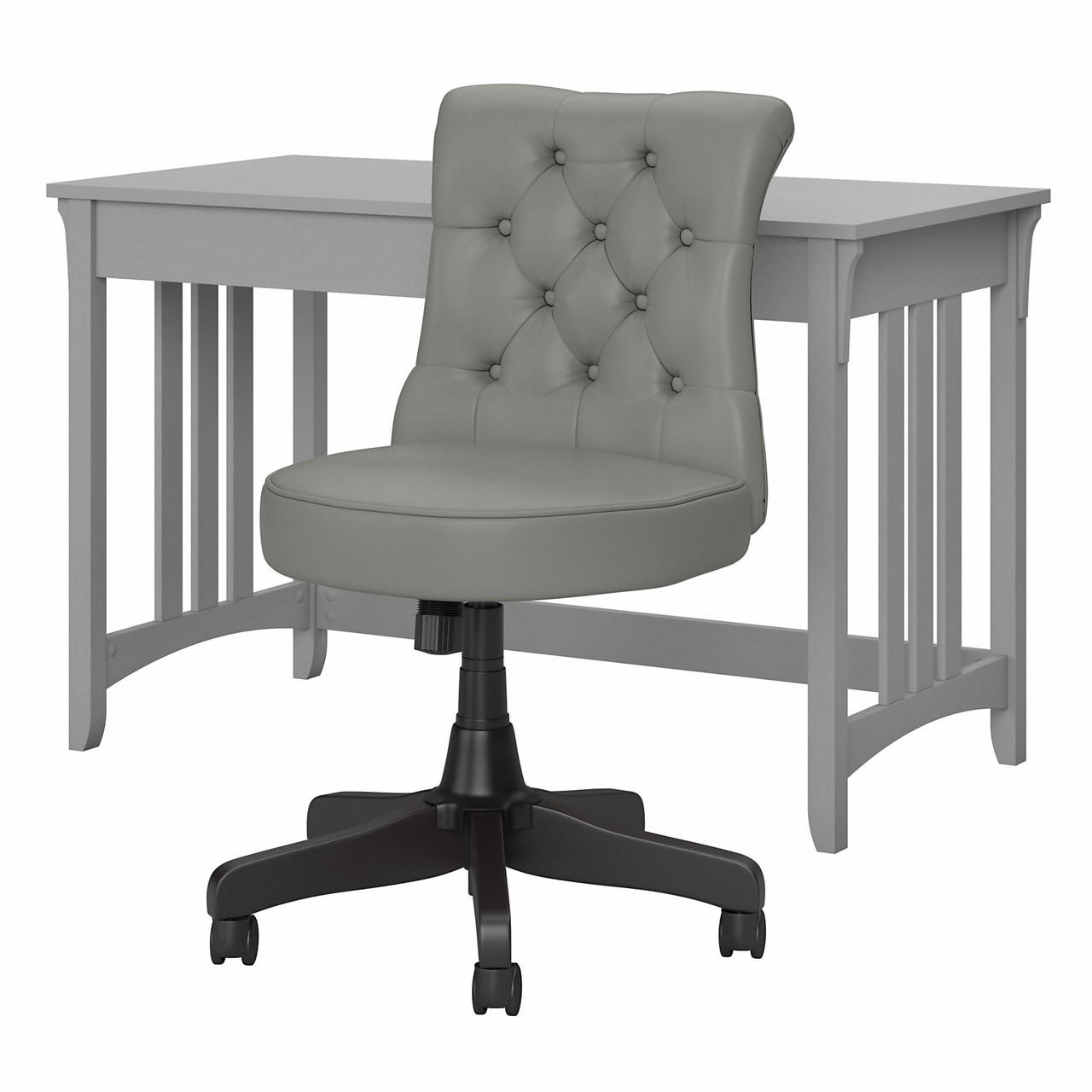 Bush Business Furniture Bush Furniture Salinas 48W Writing Desk with Mid Back Tufted Office Chair 