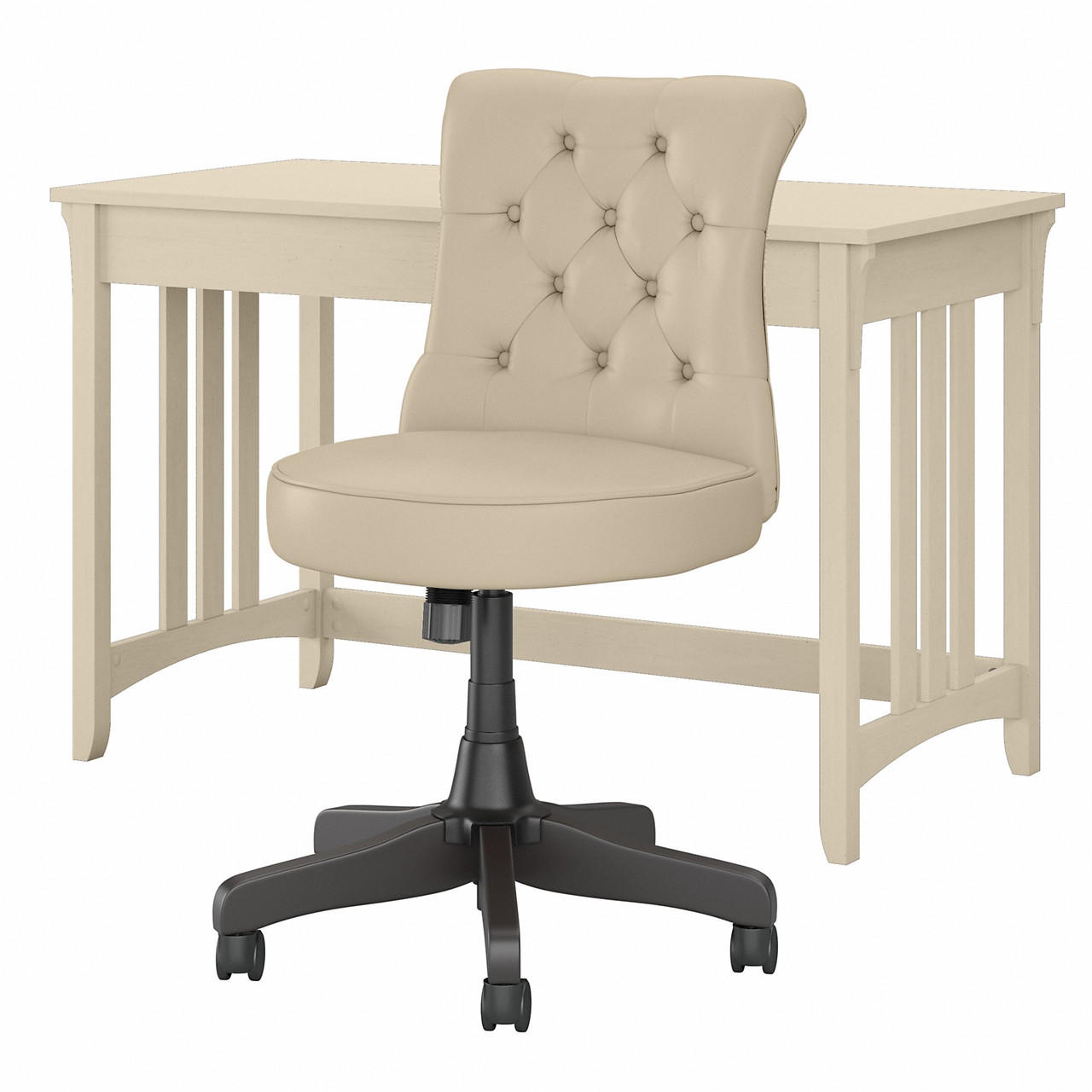 Bush Business Furniture Bush Furniture Salinas 48W Writing Desk with Mid Back Tufted Office Chair 