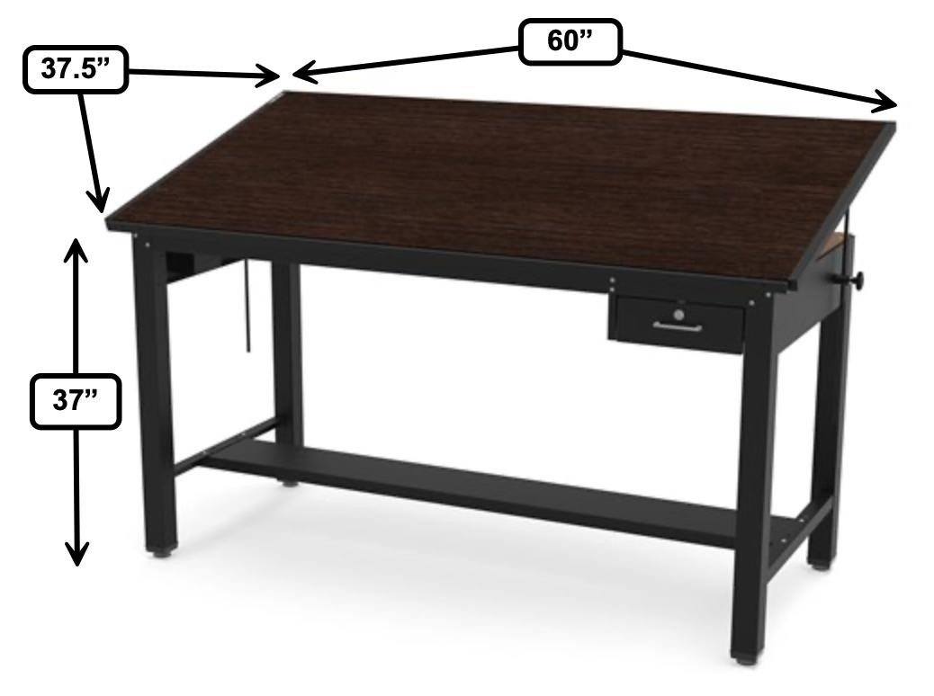 Safco Products Safco Ranger Steel 4-Post 60"W Commercial Quality Adjustable Top Drafting Table 7736A 