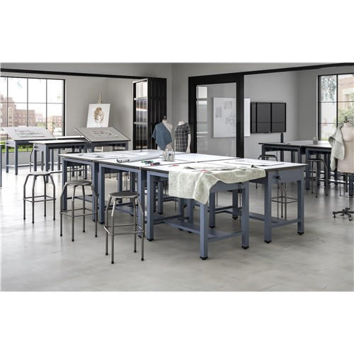 Safco Products Safco Ranger Steel 4-Post 5' Heavy Duty Drafting Table with Adjustable Surface