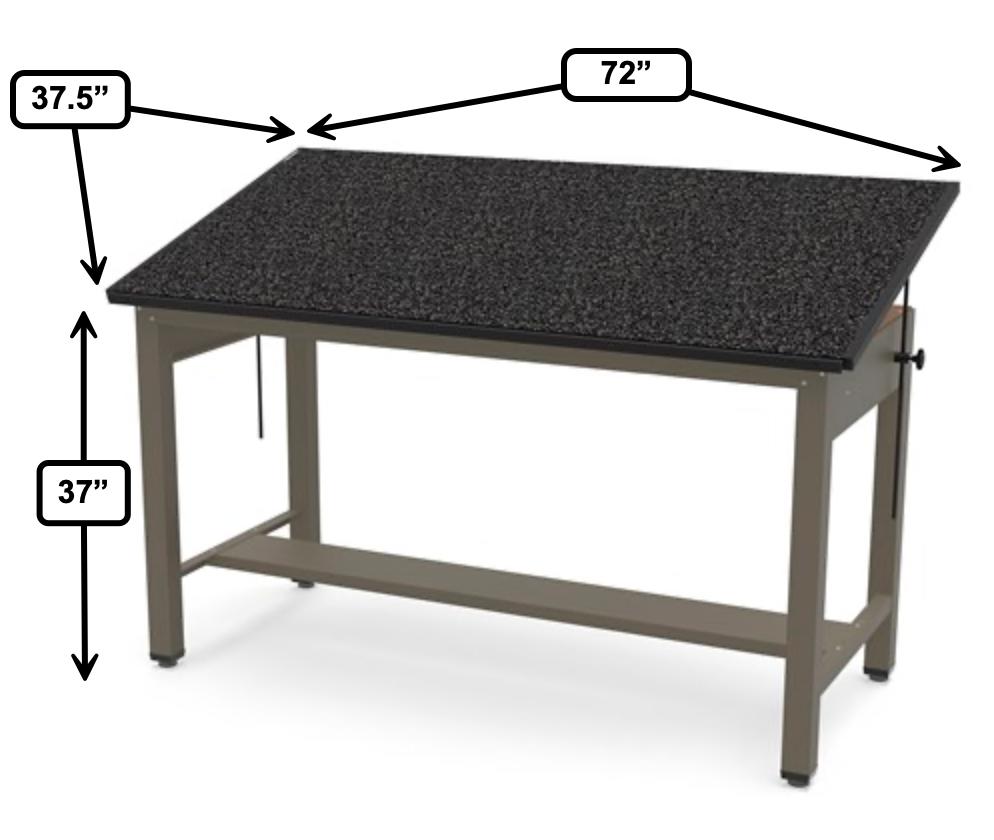 Safco Products Safco Ranger Steel 72"W Professional Drafting and Design Table with Adjustable Work Top