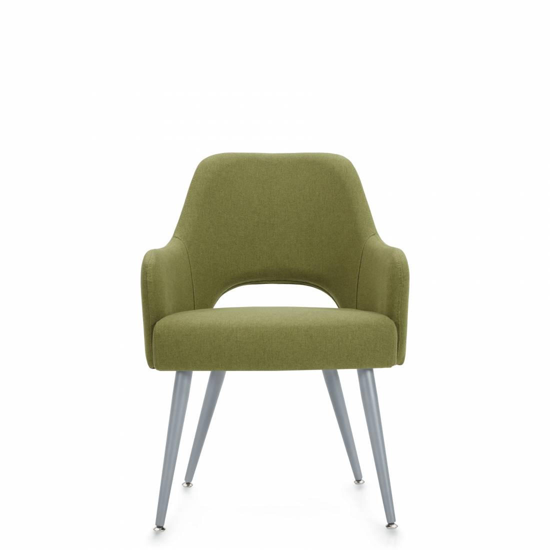 Global Total Office Global Erin Mid Century Modern Upholstered Guest Chair with Metal Legs GC36533 