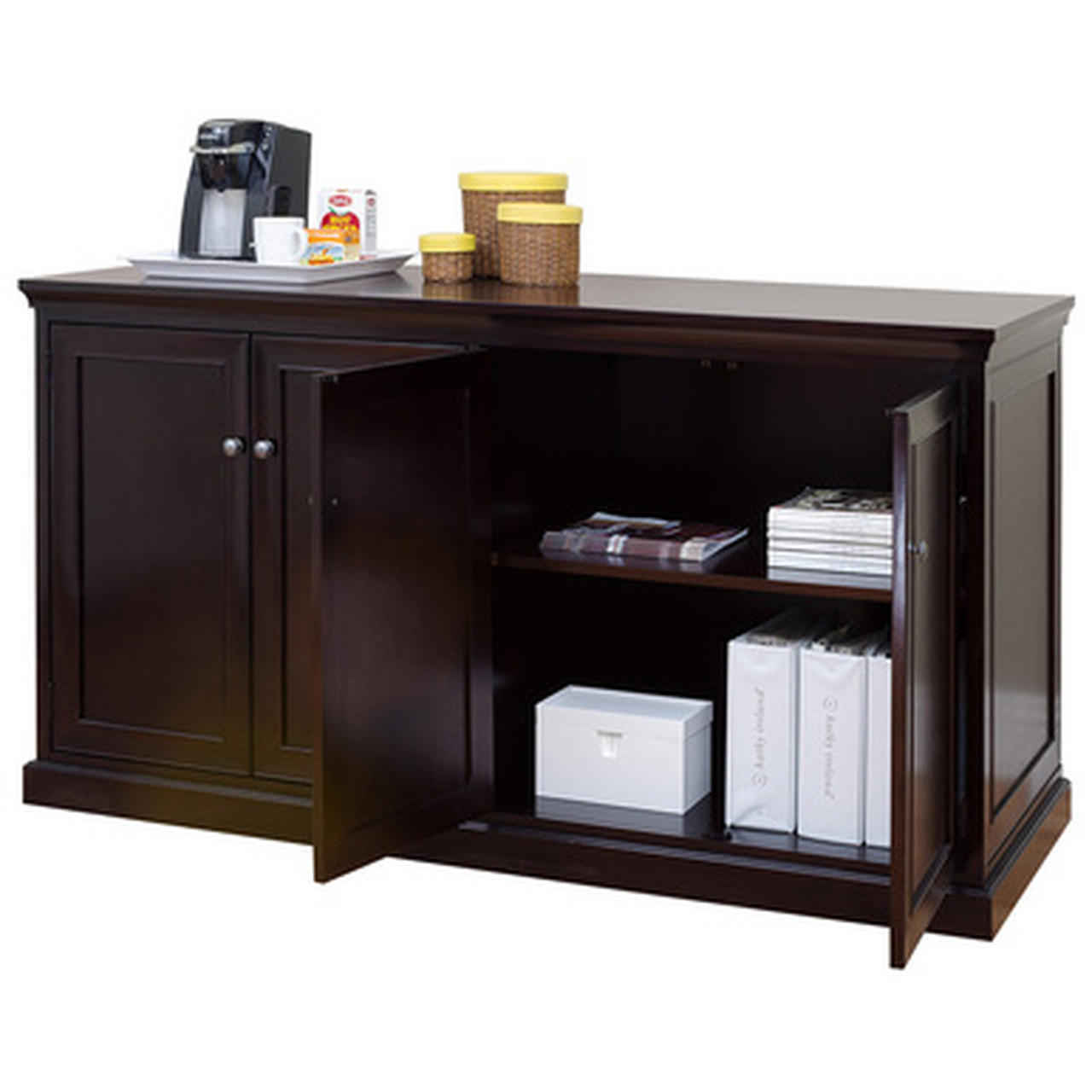  Office Source Markle Collection Espresso Wood 68" x 24" Buffet Cabinet FL688 