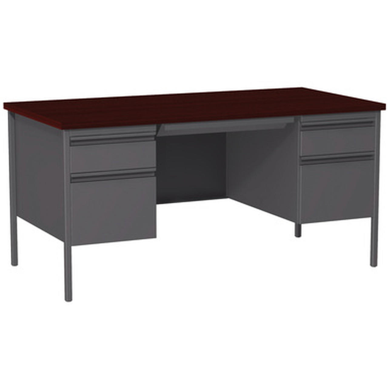 Office Source Raleigh 60"W x 30"D Double Pedestal Desk OSDP6030 