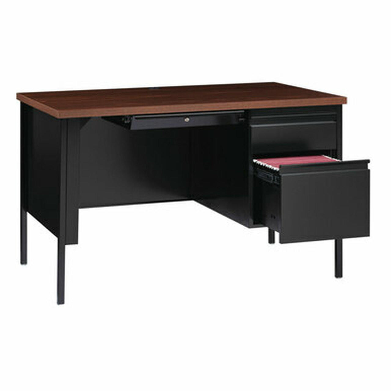  Office Source Raleigh 45"W x 24"D Single Pedestal Desk OSSP4524 