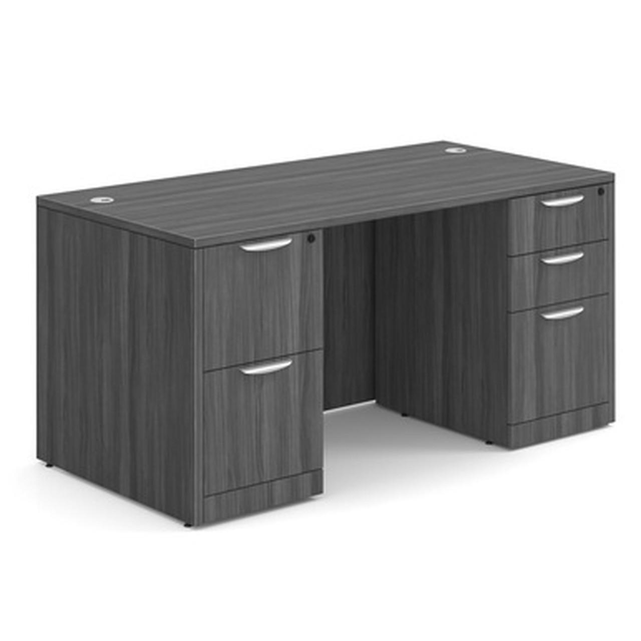  Office Source OS Laminate Collection 60" x 30" Double Pedestal Desk DBLFDPL103 