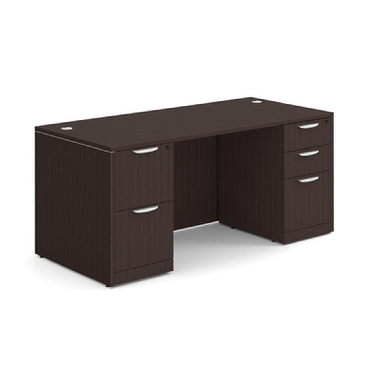  Office Source OS Laminate Collection 66" x 30" Double Pedestal Desk DBLFDPL102 
