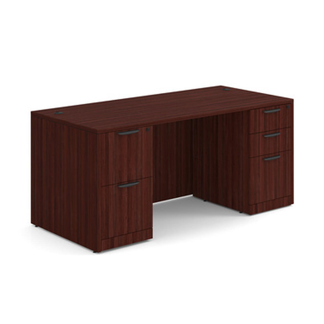  Office Source OS Laminate Collection 66" x 30" Double Pedestal Desk DBLFDPL102 