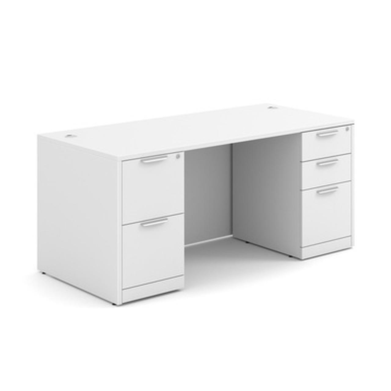  Office Source OS Laminate Collection 66" x 30" Double Pedestal Desk DBLFDPL102 