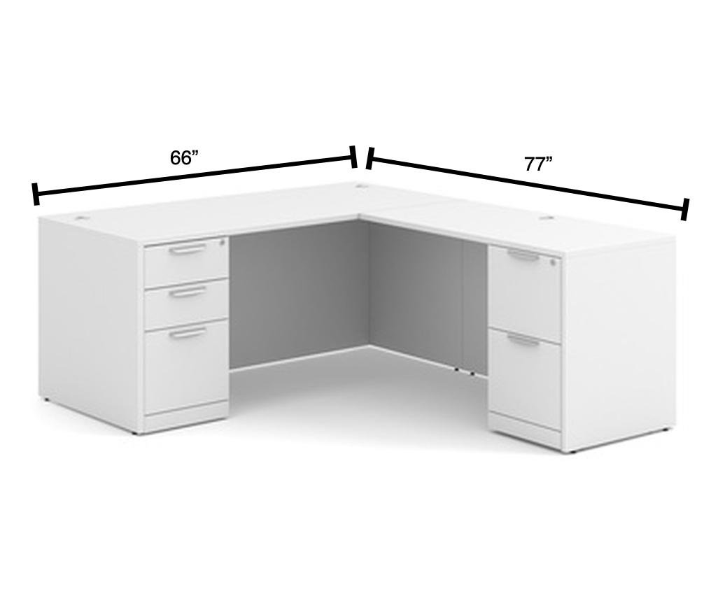  Office Source OS Laminate Collection the 66"W x 77"D L-Shaped Desk DBLFLPL102 