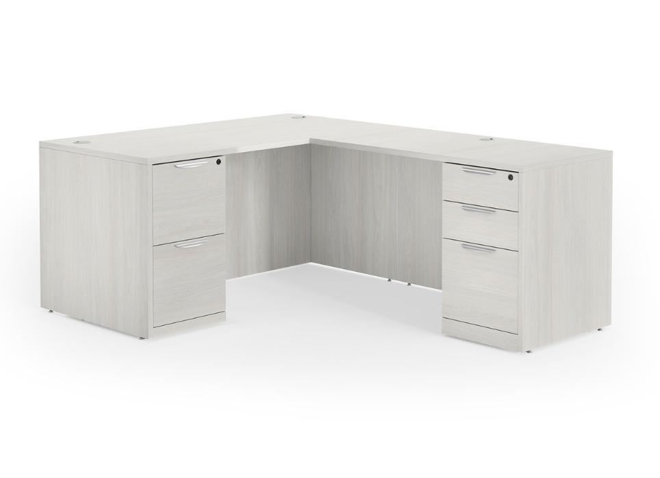  Office Source OS Laminate Collection 60"W x 77"D L-Shaped Desk DBLFLPL103 