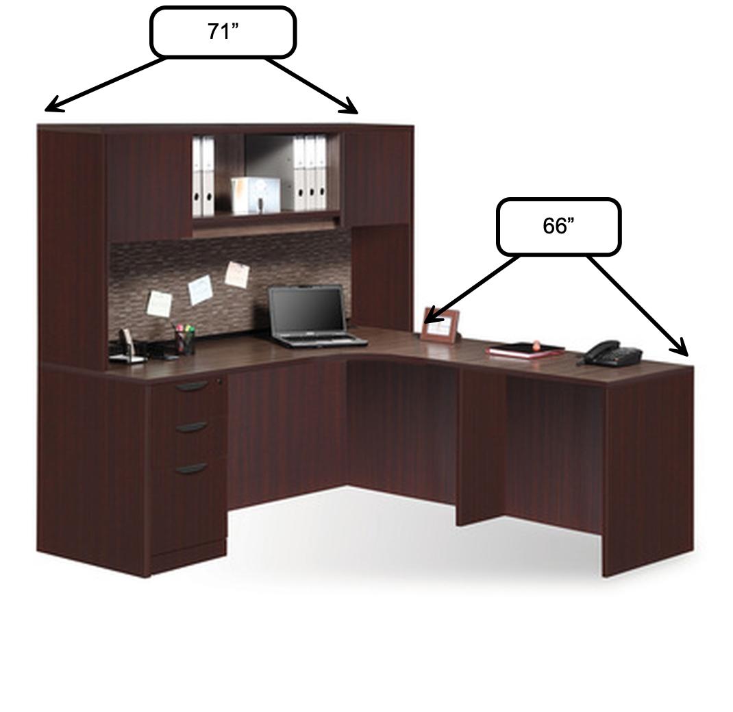  Office Source OS Laminate L-Shaped Desk with Hutch OS209 