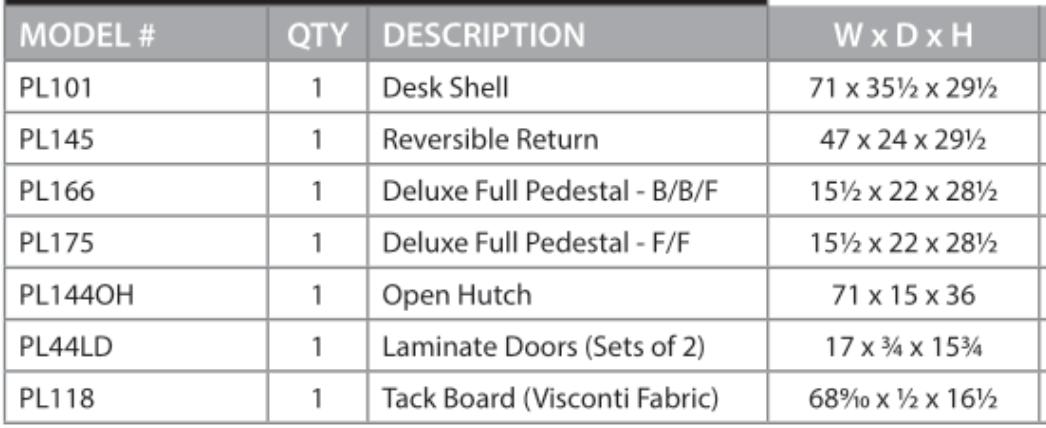  Office Source OS Laminate L-Desk with Hutch OS86 