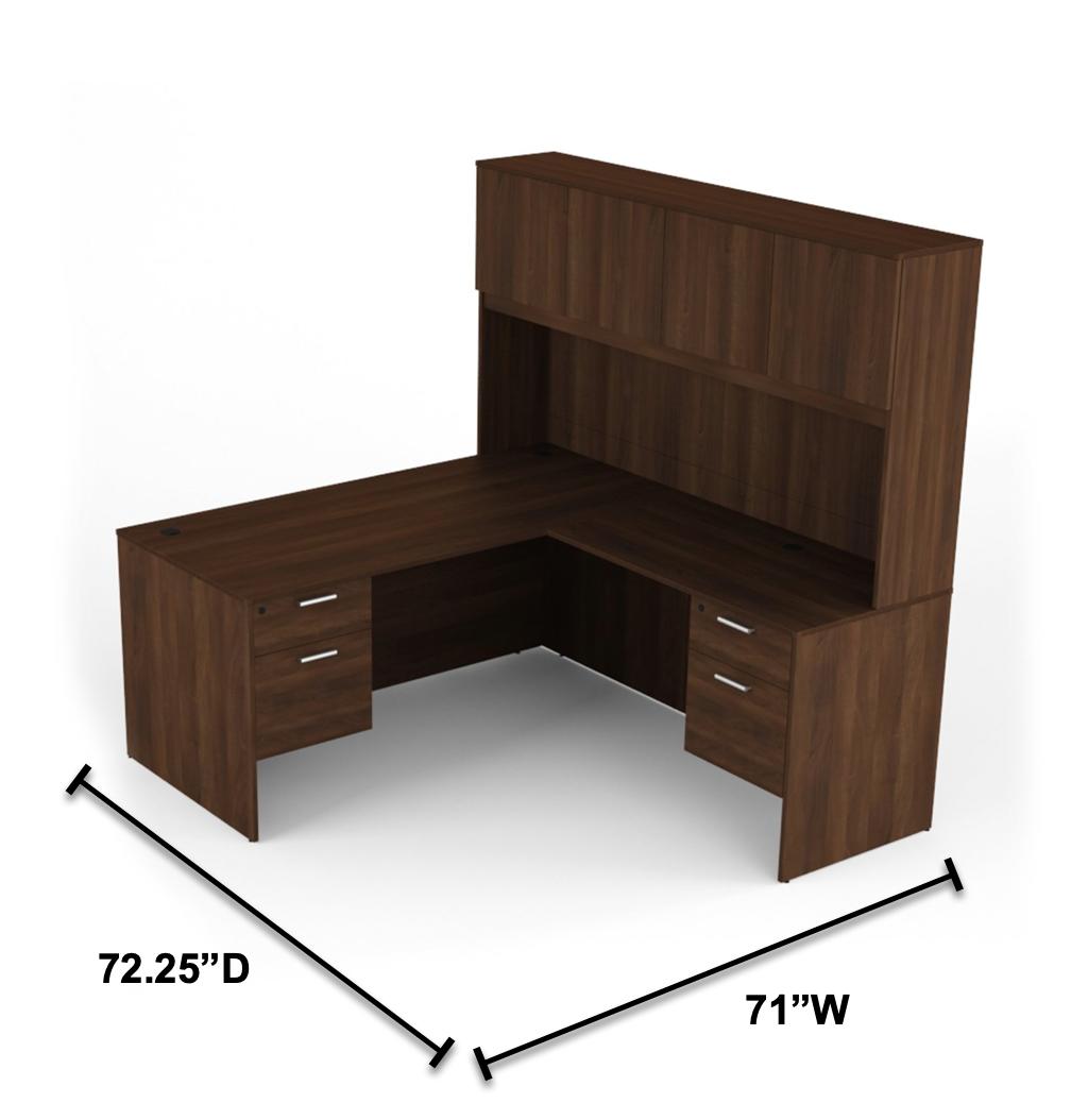 i5 Industries Kai Collection Laminate L-Desk with Hutch DH7172P-5