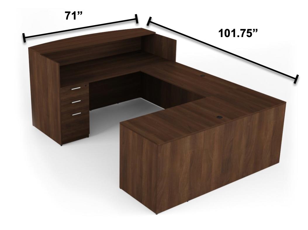  i5 Industries Kai U-Shaped Reception Desk Typical URD7196P-1 