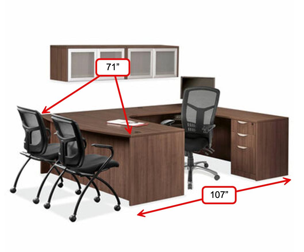  Office Source OS Laminate U-Desk with Wall Mount Hutch OS30 