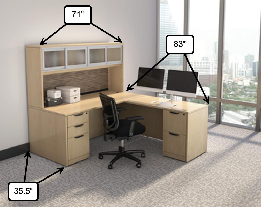  Office Source OS Laminate Executive L Shape Typical OS127 