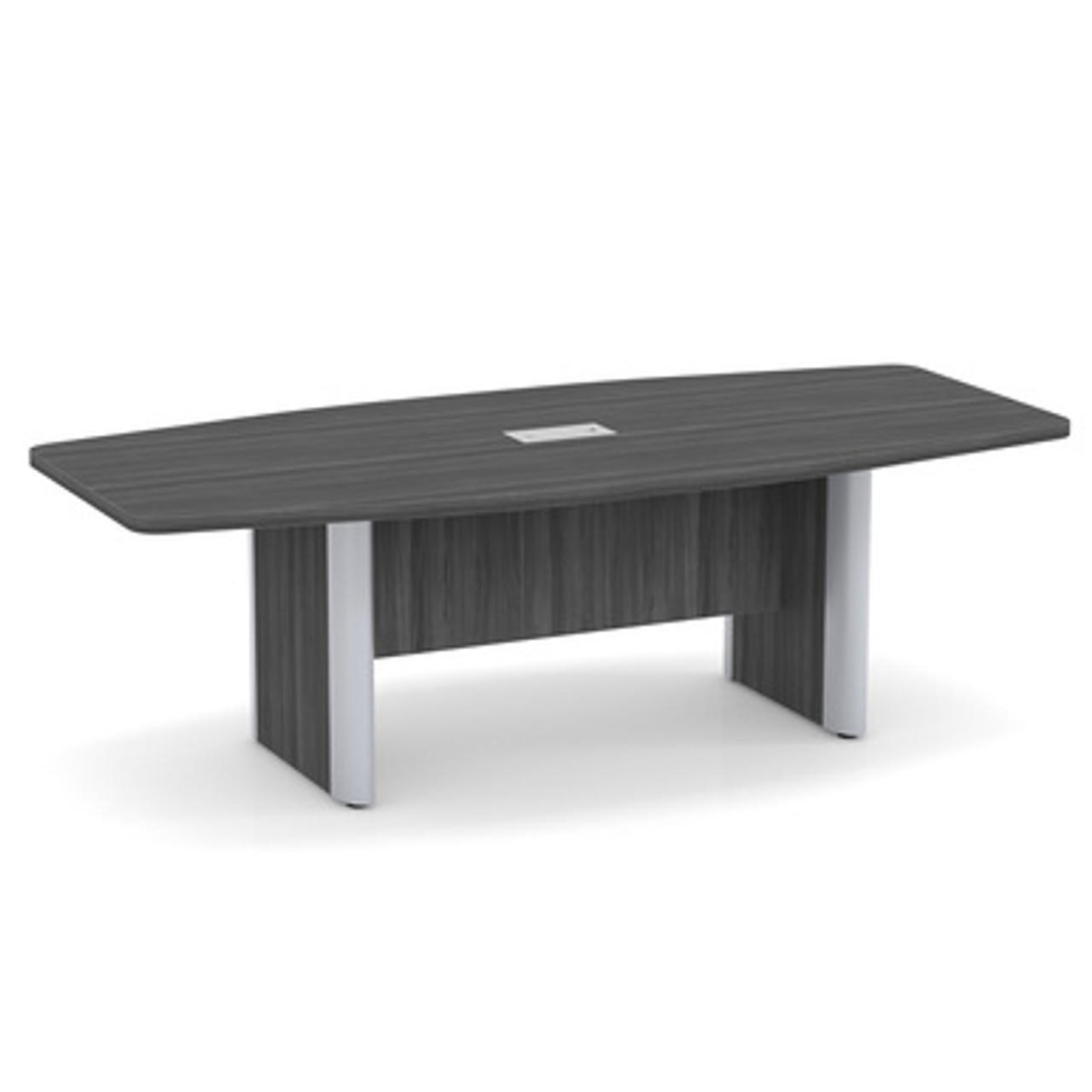 Office Source 8' Boat Shaped Conference Table with Silver Base Accents OSELP236 (Available with Power!)