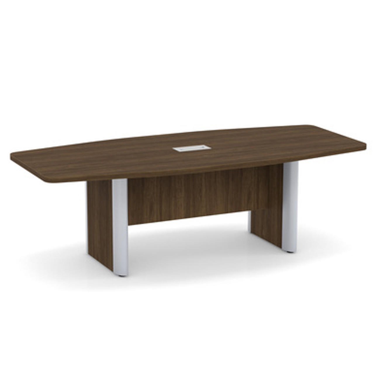 Office Source 8' Boat Shaped Conference Table with Silver Base Accents OSELP236 (Available with Power!)