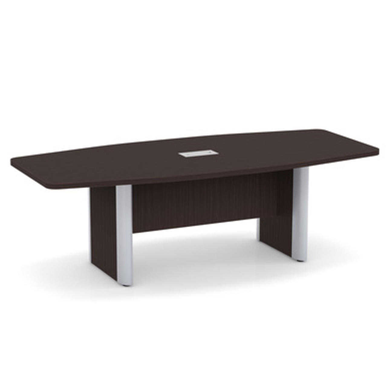 Office Source 8' Boat Shaped Conference Table with Silver Base Accents OSELP236 (Available with Power!)