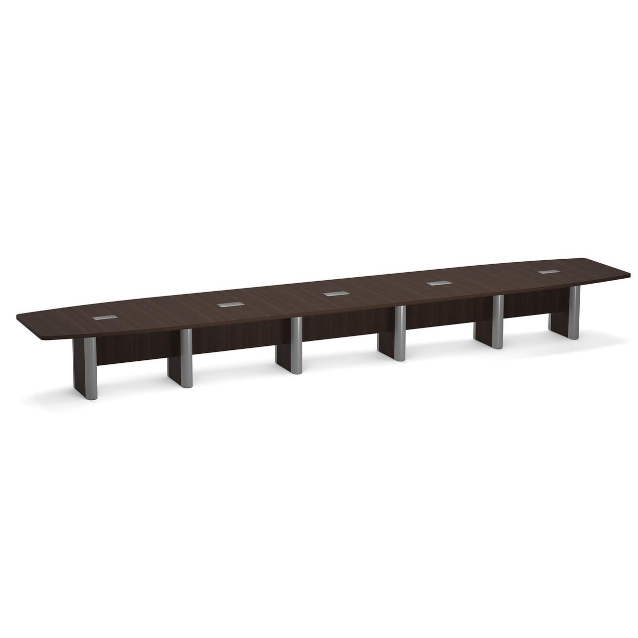  Office Source OS Laminate 22' Boat Surface Boardroom Table PLCBELP22 (Available with Power!) 