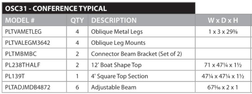  Office Source Modern Boat Shaped Conference Table OSC31 (Available with Power!) 