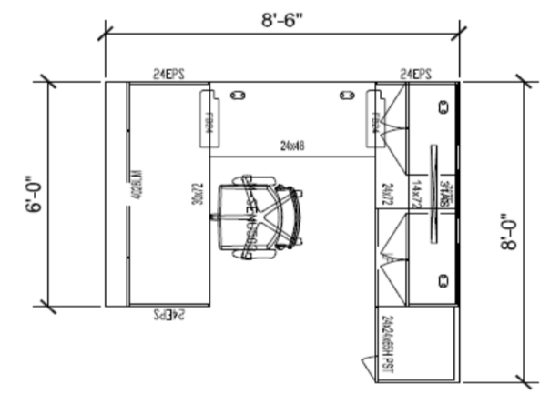 Maxon Dextr Executive U Desk Configuration