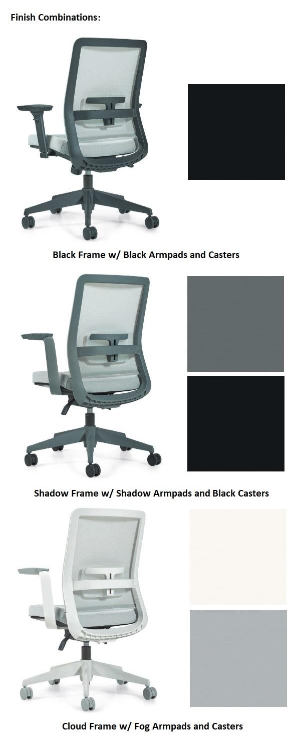 Global Factor Chair Frame and Base Finish Combinations