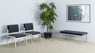 Lesro Lenox Steel 3-Piece Small Reception Area Seating Set